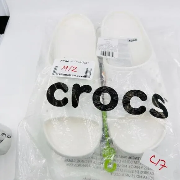 NEW Crocs Echo Slide Sandals Lightweight Slip On Casual White Unisex Size M12