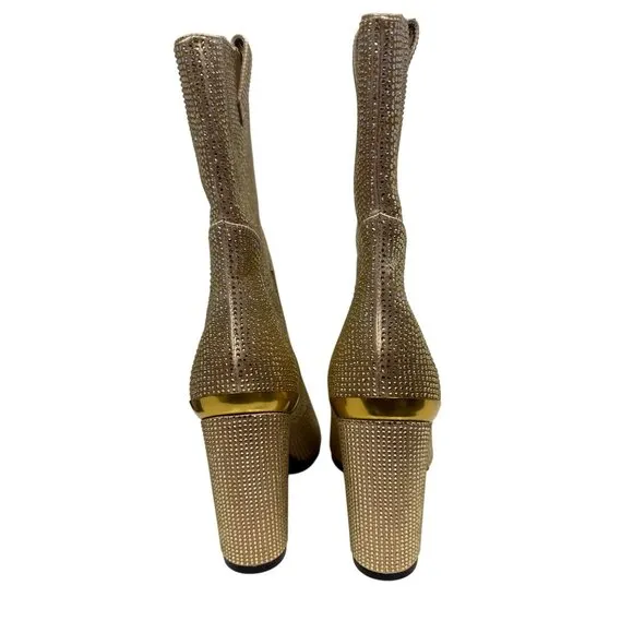NEW Daniel x Diamond Johnny Guitar Gold Women's Boots Cowgirl Western 6.5 Bling