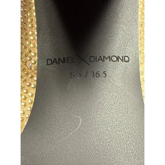 NEW Daniel x Diamond Johnny Guitar Gold Women's Boots Cowgirl Western 6.5 Bling