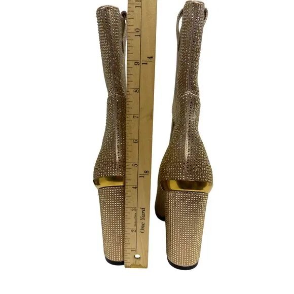 NEW Daniel x Diamond Johnny Guitar Gold Women's Boots Cowgirl Western 6.5 Bling