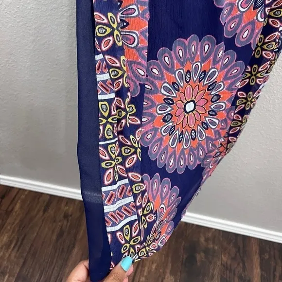 NEW Desigual Vest Kiroga Mini Dress Floral Print in Navy Blue Size small