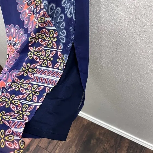NEW Desigual Vest Kiroga Mini Dress Floral Print in Navy Blue Size small