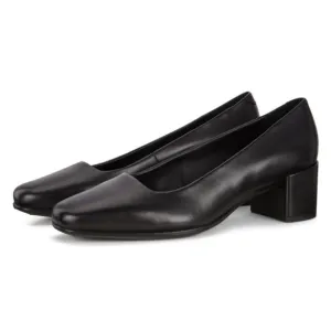 New! ECCO SHAPE 35 SQUARED Toe Leather Block Heel Pump Shoes