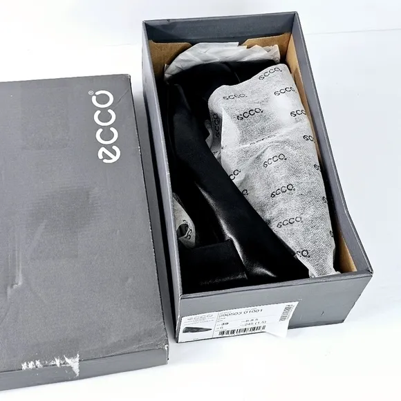 New! ECCO SHAPE 35 SQUARED Toe Leather Block Heel Pump Shoes