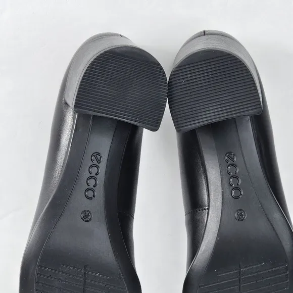 New! ECCO SHAPE 35 SQUARED Toe Leather Block Heel Pump Shoes