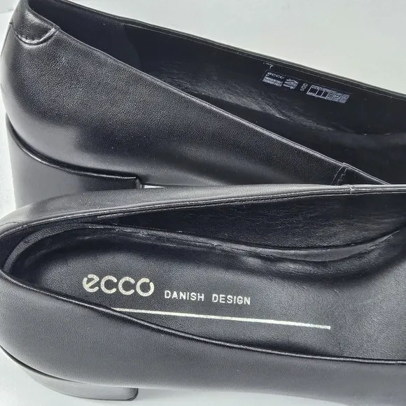 New! ECCO SHAPE 35 SQUARED Toe Leather Block Heel Pump Shoes
