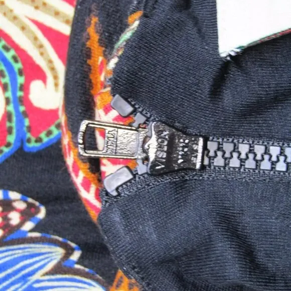 NEW FARM RIO Midi Dress Black/Multi Size XS Cool Foliage Jersey Half Sleeve
