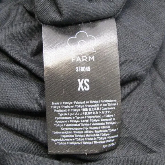 NEW FARM RIO Midi Dress Black/Multi Size XS Cool Foliage Jersey Half Sleeve
