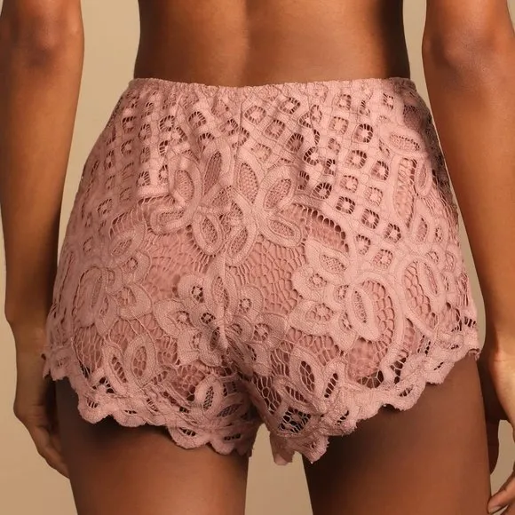 NEW Free People Adella Blush Lace Shorts