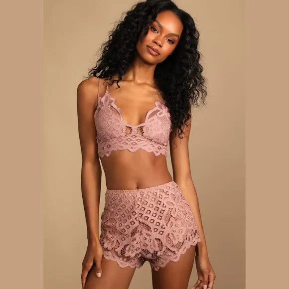 NEW Free People Adella Blush Lace Shorts