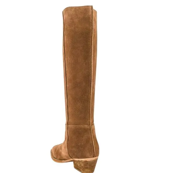 NEW Free People Sway Low Suede Slouchy High Calf Pointed Cowgirl Boots Size 38.5