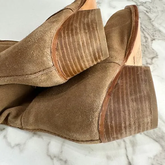 NEW Free People Sway Low Suede Slouchy High Calf Pointed Cowgirl Boots Size 38.5