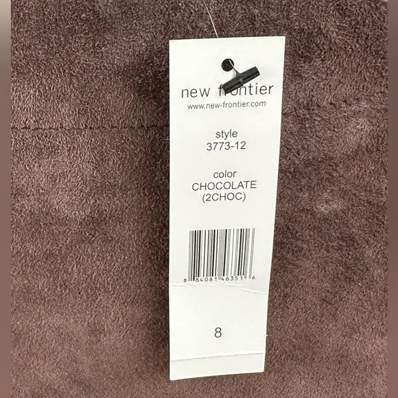 New Frontier Chocolate Brown fully lined suede midi skirt from Neiman Ma…