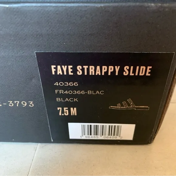New Frye &amp; Co Black Leather Slide Sandals