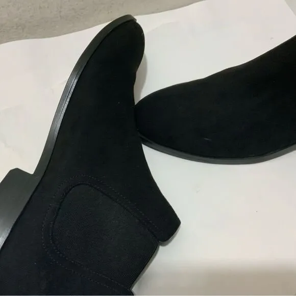 New H&amp;M Suede Chelsea Boots Black Mens Shoes size 10.5 US 44 EUR dress shoes
