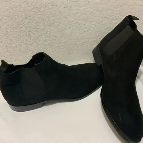New H&amp;M Suede Chelsea Boots Black Mens Shoes size 10.5 US 44 EUR dress shoes