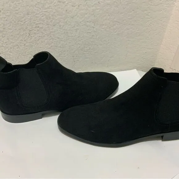 New H&amp;M Suede Chelsea Boots Black Mens Shoes size 10.5 US 44 EUR dress shoes