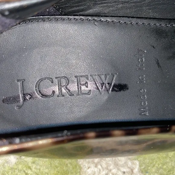 NEW J. Crew Cece Tortoise Leopard Print Patent Leather Ballet Flats - 7.5