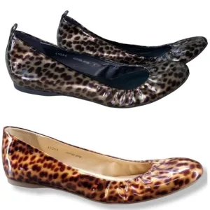 NEW J. Crew Cece Tortoise Leopard Print Patent Leather Ballet Flats - 7.5