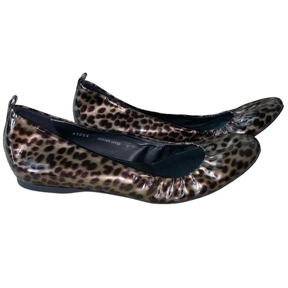 NEW J. Crew Cece Tortoise Leopard Print Patent Leather Ballet Flats - 7.5
