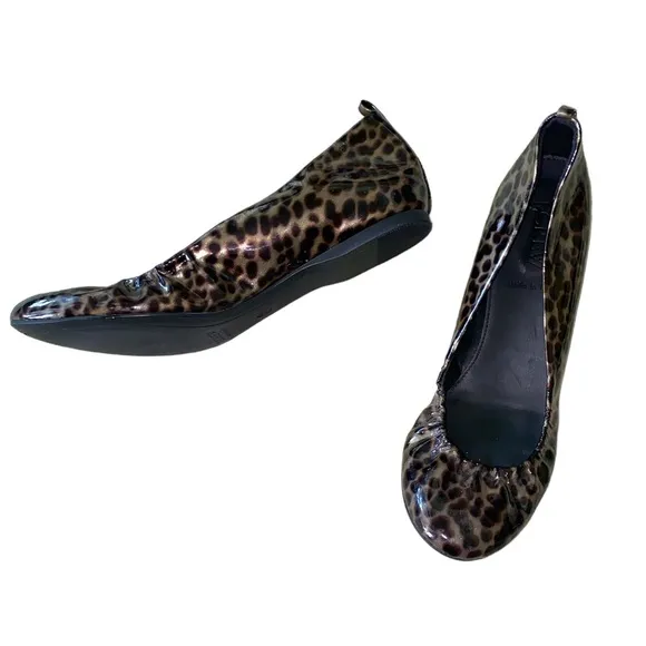 NEW J. Crew Cece Tortoise Leopard Print Patent Leather Ballet Flats - 7.5