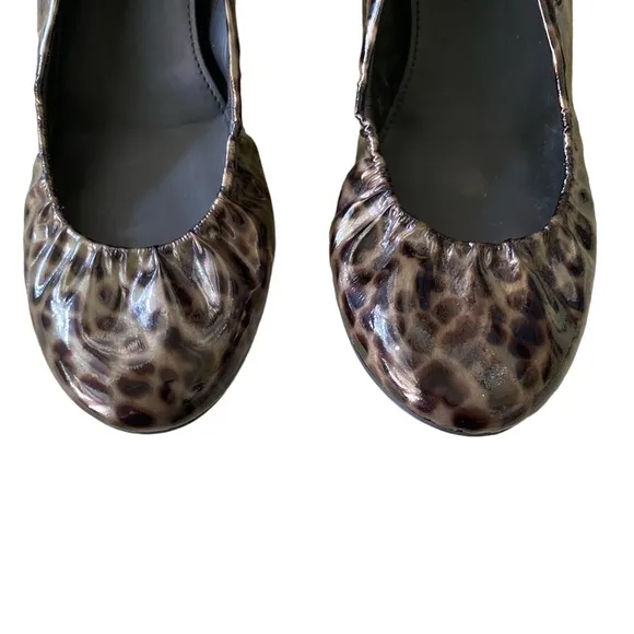 NEW J. Crew Cece Tortoise Leopard Print Patent Leather Ballet Flats - 7.5