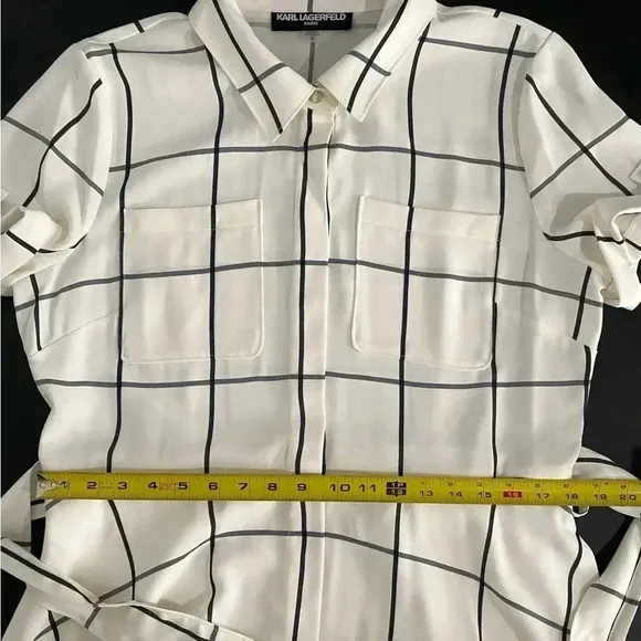 New Karl Lagerfeld Plaid Midi Shirt Dress Plus Size Fit &amp; Flare