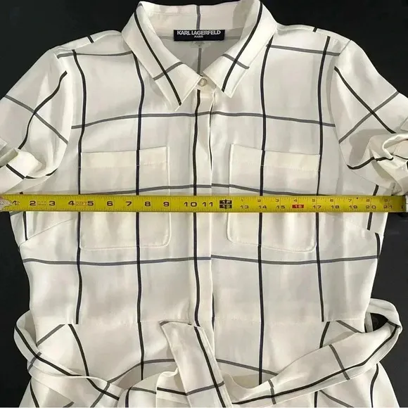 New Karl Lagerfeld Plaid Midi Shirt Dress Plus Size Fit &amp; Flare