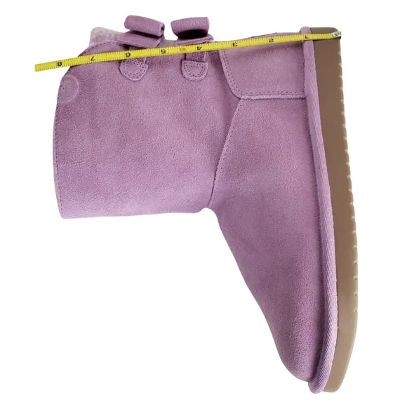 New koolaburra ugg girls kids attie bow fur suede snow winter boots lavender