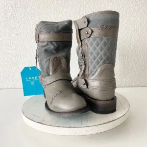 NEW Lane DUSTOFF Moto Boots Womens 9 Cowboy Gray Leather Western Wear Casual