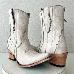 NEW Lane VICKSON Womens Cowboy Booties 10 Western Cowgirl White Leather Boots