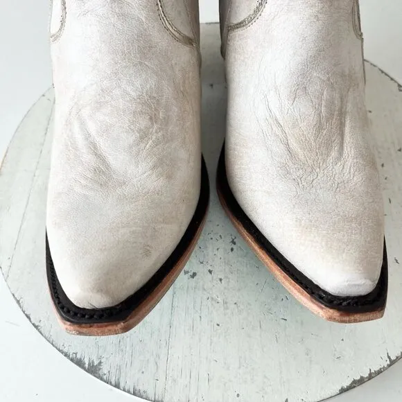 NEW Lane VICKSON Womens Cowboy Booties 10 Western Cowgirl White Leather Boots