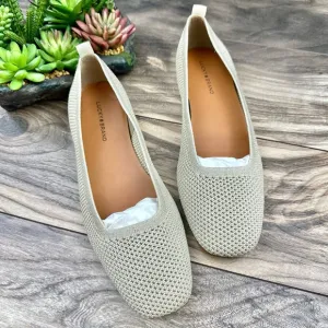 NEW Lucky Brand 9.5M Daneric Metallic Knit Washable Square Toe Ballet Flats