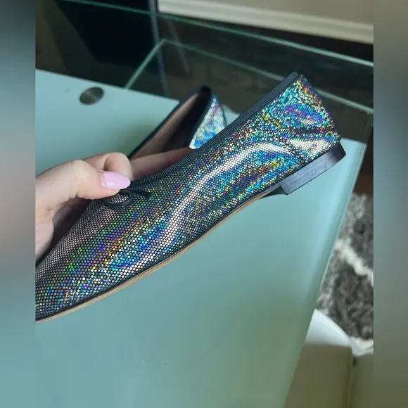 New! MANSUR GAVRIEL Ballerina Flats Iridescent Metallic Leather Shoes Size 38