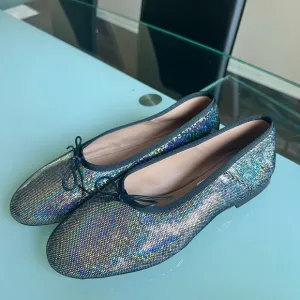 New! MANSUR GAVRIEL Ballerina Flats Iridescent Metallic Leather Shoes Size 38