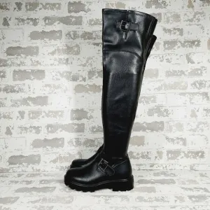 NEW Marc Fisher LTD Ganven Black Lug Sole Over the Knee Boots K284