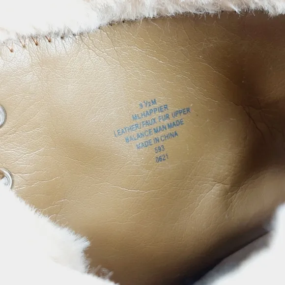 New Marc Fisher Tan Suede Faux Fur Lace Up Chunky Winter Combat Boots C511