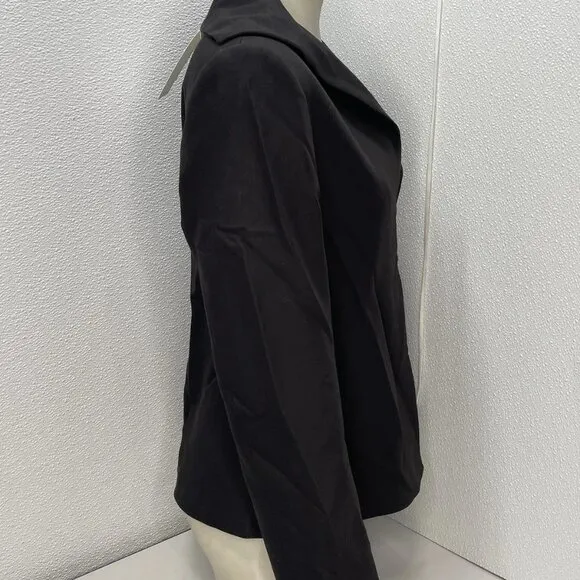 NEW MASSIMO DUTTI Women’s Black Blazer Size 6 Hook &amp; Eye Closure