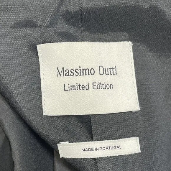 NEW MASSIMO DUTTI Women’s Black Blazer Size 6 Hook &amp; Eye Closure