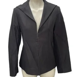 NEW MASSIMO DUTTI Women’s Black Blazer Size 6 Hook &amp; Eye Closure