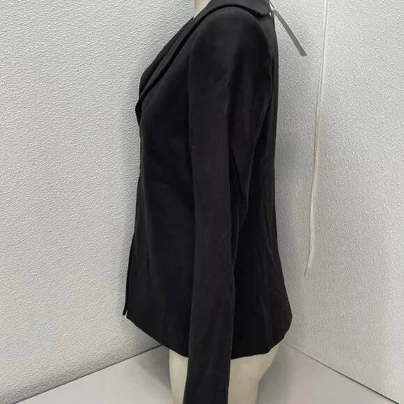 NEW MASSIMO DUTTI Women’s Black Blazer Size 6 Hook &amp; Eye Closure