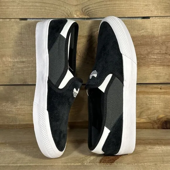 NEW Mens 7 Adidas Shmoofoil Black White Grey Slip-On Casual Sneakers IG5268