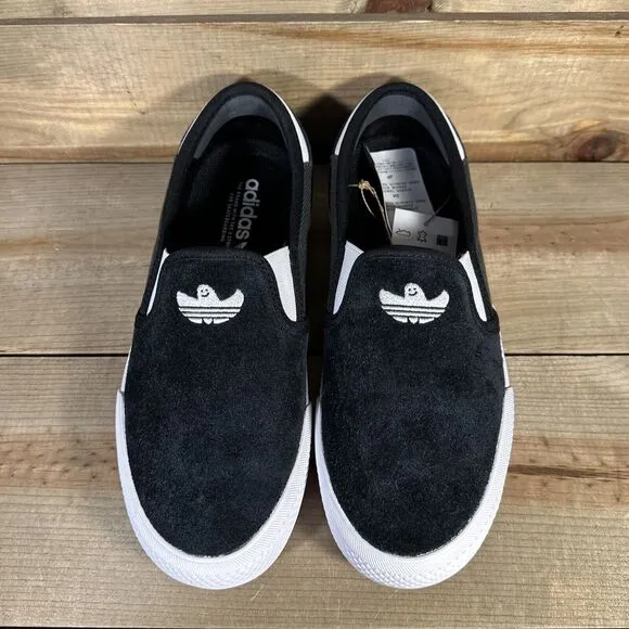 NEW Mens 7 Adidas Shmoofoil Black White Grey Slip-On Casual Sneakers IG5268