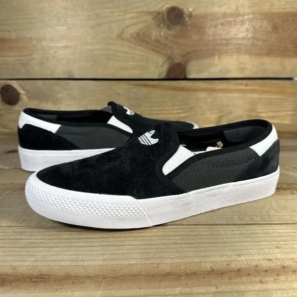 NEW Mens 7 Adidas Shmoofoil Black White Grey Slip-On Casual Sneakers IG5268