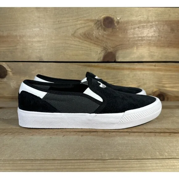 NEW Mens 7 Adidas Shmoofoil Black White Grey Slip-On Casual Sneakers IG5268