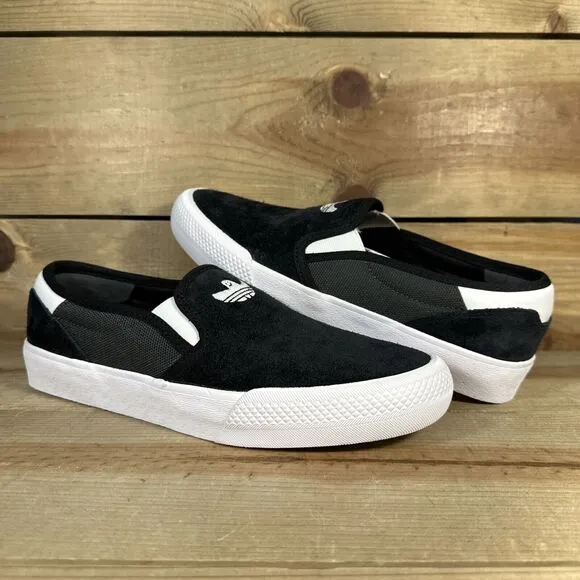 NEW Mens 7 Adidas Shmoofoil Black White Grey Slip-On Casual Sneakers IG5268