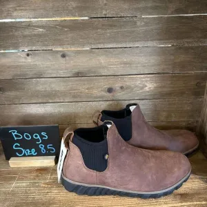 New Mens Bogs Chelsea Brown Leather Casual Comfort Ankle Boots Size 8.5 M‎