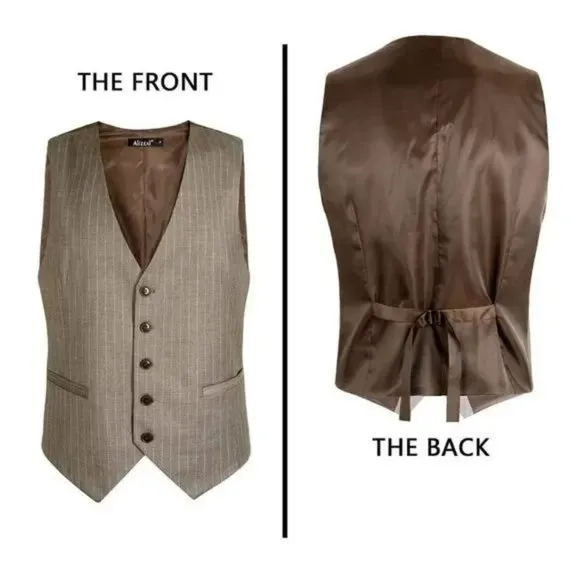 New Mens Suit Vest Formal Brown