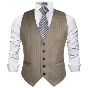 New Mens Suit Vest Formal Brown