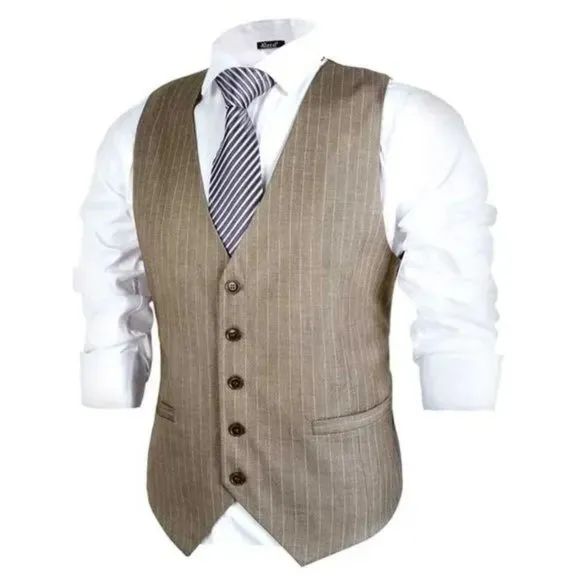 New Mens Suit Vest Formal Brown